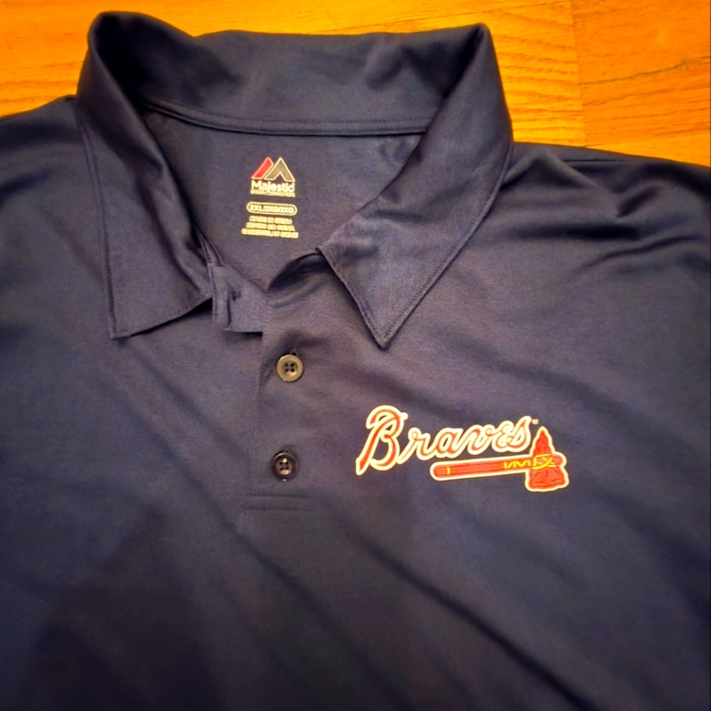 Mens Atlanta Braves Lightweight Polo, 2XL